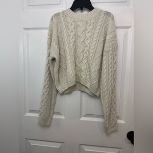 Cupshe Women’s Cream Cable Knit Sweater Size Large